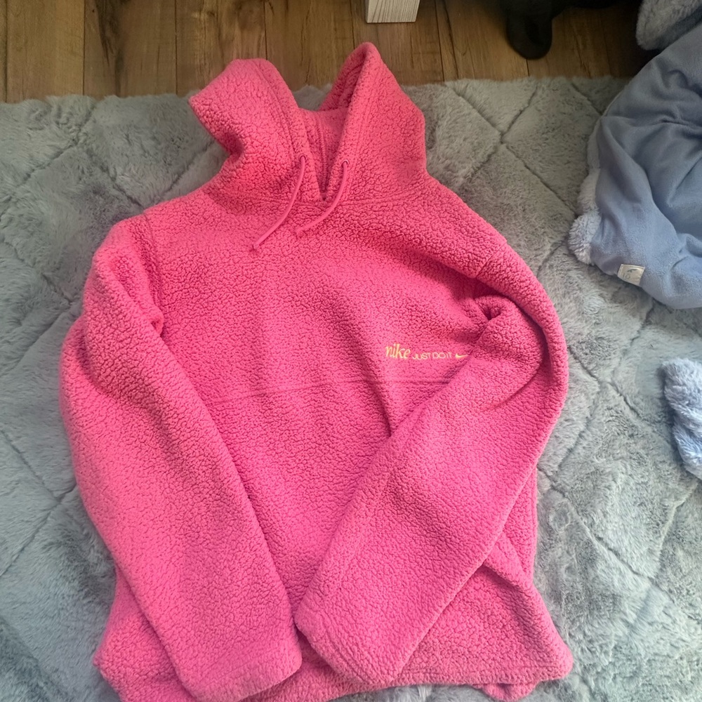 Pink nike Sherpa hoodie